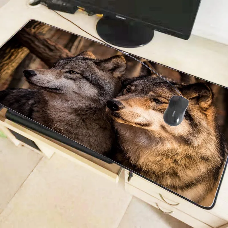  Large Gaming Wolf Light Forest Wild Design Pattern Computer Locking Edge Mousepad Gaming Mouse Pad 