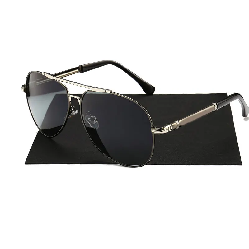 Uv400 поляризованные солнцезащитные очки мужские для вождения металлические безрамные Солнцезащитные очки женские солнцезащитные очки черные - Цвет линз: 18755c2