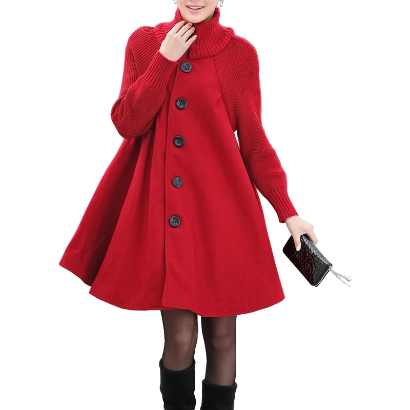Popular Product  Maternity Clothes New Autumn Winter Fashion Loose Thicken Pure Color Cloak Single-breasted Coats Cl 