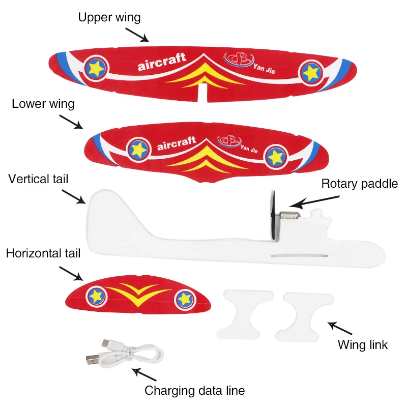 2019-DIY-Biplane-Glider-Foam-Powered-Flying-Plane-Rechargeable-Electric-Aircraft-Model-Science-Educational-Toys-For