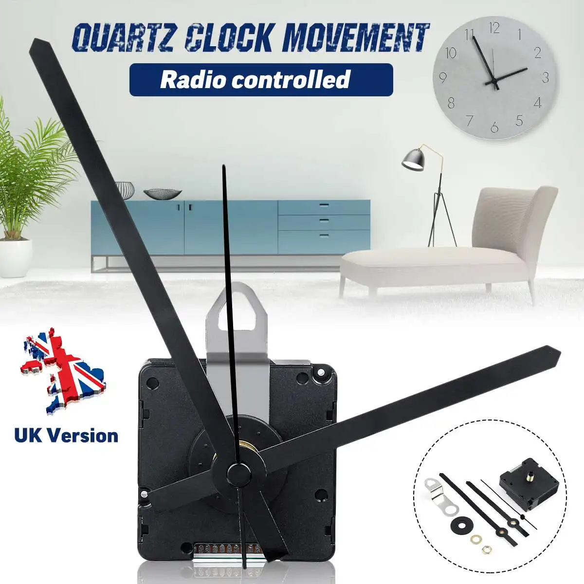 

Home Decor UK MSF Time Atomic Radio Controlled Silent Clock Movement DIY Kit Clock Accessories