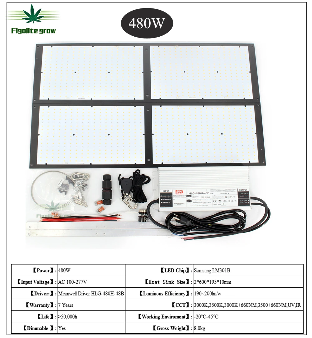 Online Figolite crecer cuántica Junta regulable UV IR led crecer luz QB288 LM301B 120W 240W 320W 480W con conductor Meanwell 7 años de garantía