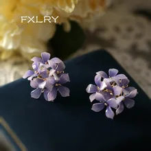  FXLRY Elegant Handmade Vintage Mori Flower Cluster Earrings For Women Jewelry 