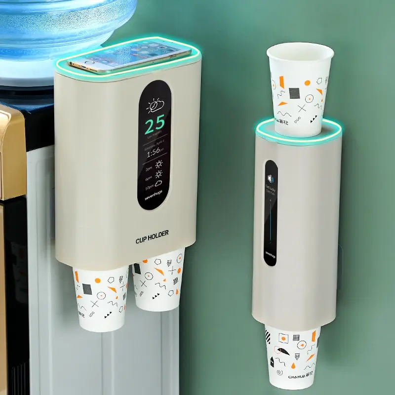 1PC Disposable Paper Cup Taker Automatic Water Dispenser Holder Home Office Space Saving Wall-Mounted Cups Storage Rack | Дом и сад