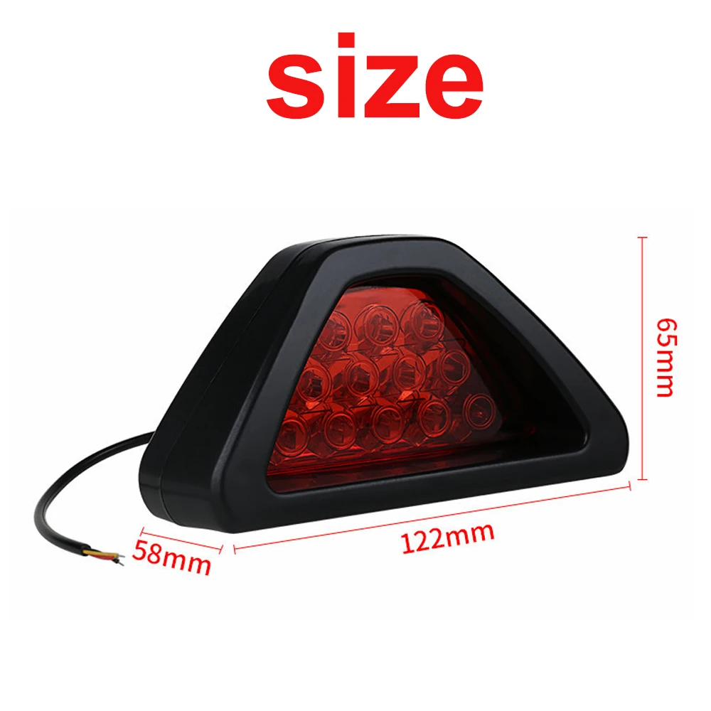 Generalpurpose Brake Light F1 Type Triangle Sports Flashing 12LED Rear