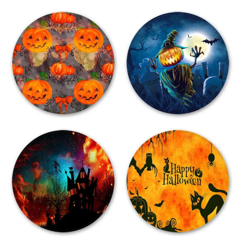 Круглый Ковер 3D напечатанный для Хэллоуина череп Тыква ковер с рисунком ковер для гостиной спальни балкона компьютерный стол стул площадь коврик