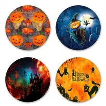 Круглый Ковер 3D напечатанный для Хэллоуина череп Тыква ковер с рисунком ковер для гостиной спальни балкона компьютерный стол стул площадь коврик