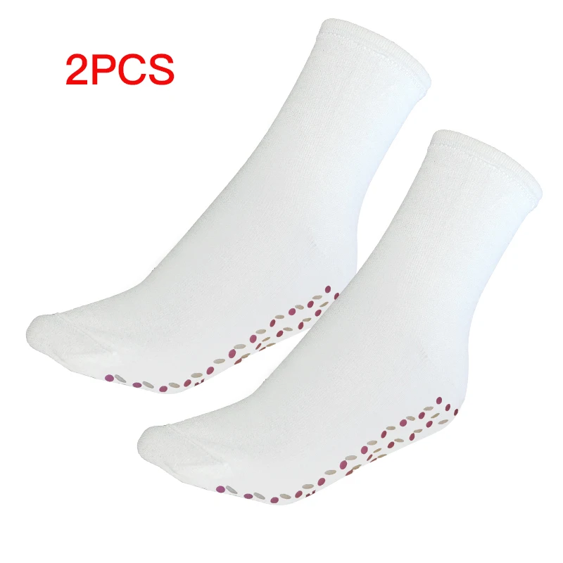 white 2 pair Новые Самонагревающиеся Носки для здоровья турмалиновые магнитотерапевтические удобные и дышащие массажные зимние теплые носки для ухода за ногами - Цвет: white 2 pair
