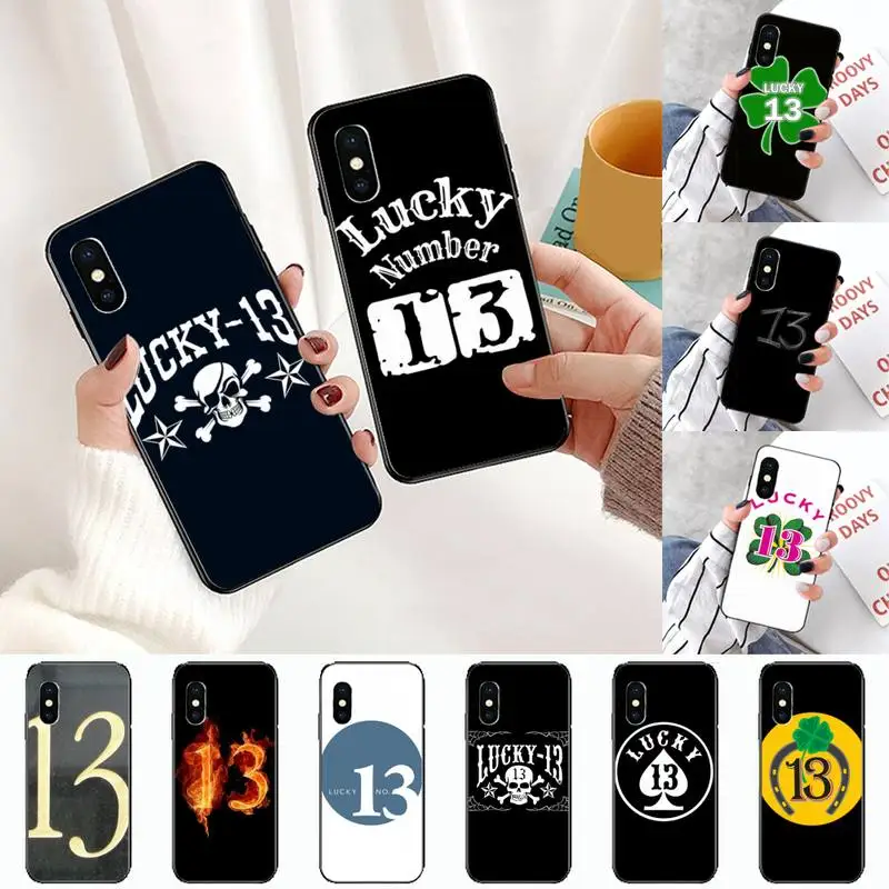 

lucky number 13 Multi Colors Phone Case for iPhone 11 12 pro XS MAX 8 7 6 6S Plus X 5S SE 2020 XR
