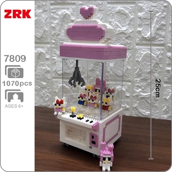 

ZRK 7809 Pink Clip Doll Machine Catcher Machine Cartoon Doll 3D Model DIY Diamond Mini Building Small Blocks Bricks Toy no Box