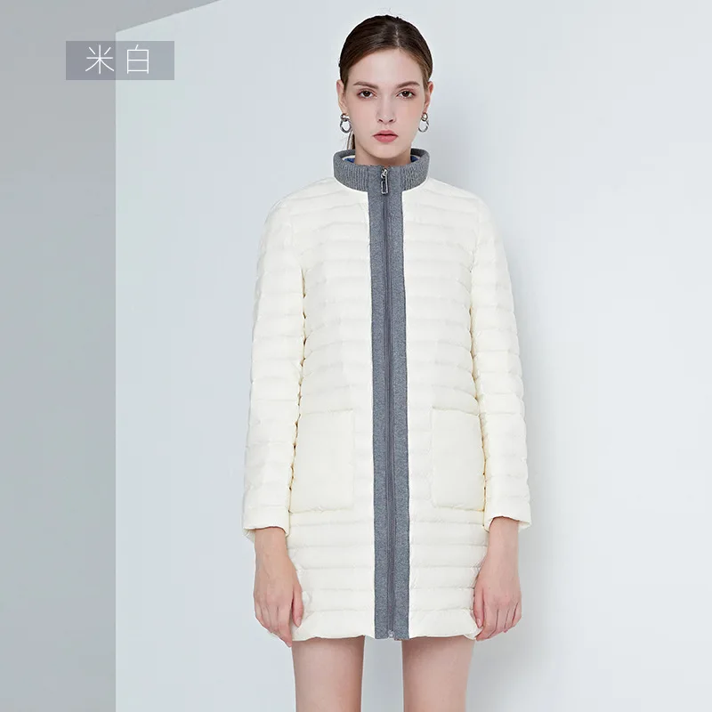 

2020 new lightweight down jacket women 90% white duck down contrast color casual fashion jacket