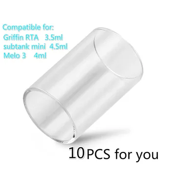 

10PCS glass tube for Eleaf Melo 3 4ml/Griffin RTA 3.5ml/subtank mini tank 4.5ml