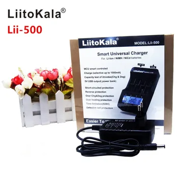 

LiitoKala lii-500 LCD 3.7V/1.2V AA/AAA 18650/26650/16340/14500/18500 Battery Charger with screen+12V2A adapter lii500 5V1A