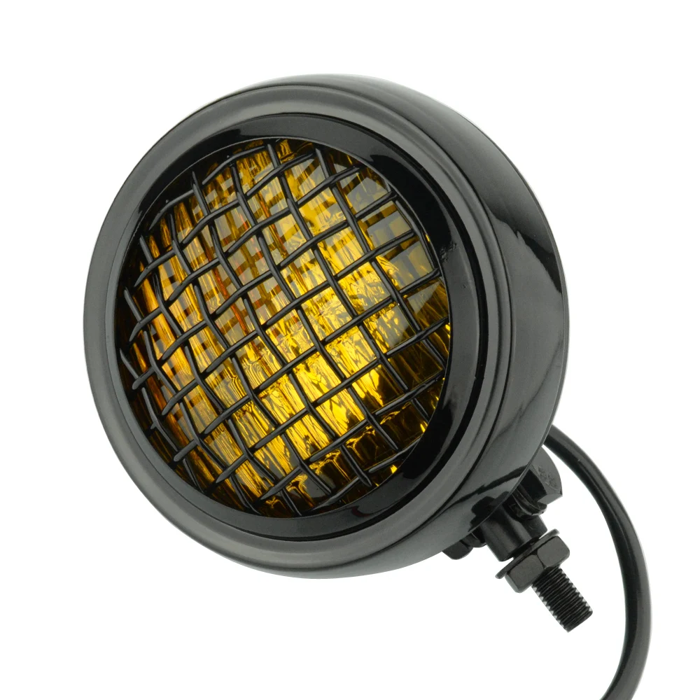 

Universal Motorcycle Headlight Grill Mask Round Front Head Lamp Mounting Solid Shell