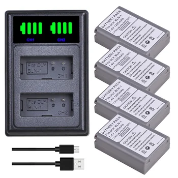 

for Olympus BLN-1 PS BLN1 PS-BLN1 Batteries + Dual LED USB Charger for OM-D E-M1 E-M5 Mark II PEN-F E-P5 EM1 EM5 PENF EP5 HLD-6