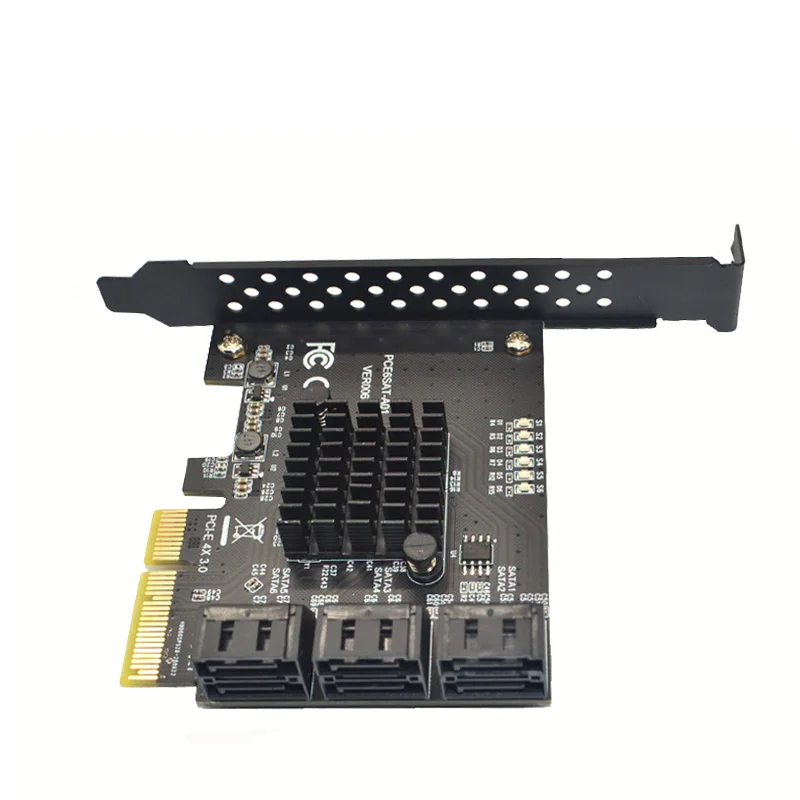Adaptador Sata 3.0 de Portas Placa de Expansão Pci e para Pci Express x4 Controle Pcie Pci-e Sata Hdd Asmedia Asm1166 Cartões para acréscimos - Imagem 3