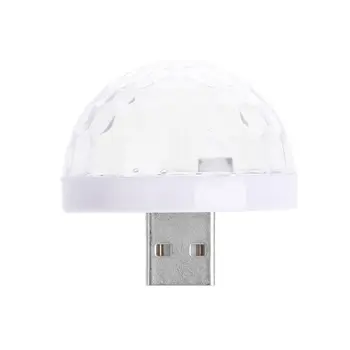 

LED Car USB Atmosphere Light RGB Mini Colorful Music Sound Lamp For USB-C Phone E7CA