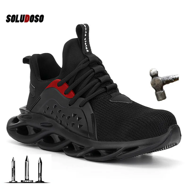 

Dropshipping steel toe cap men safety shoes work sneakers women boots plus size 36-48 breathable outdoor SOLUDOS0 brand RXM164