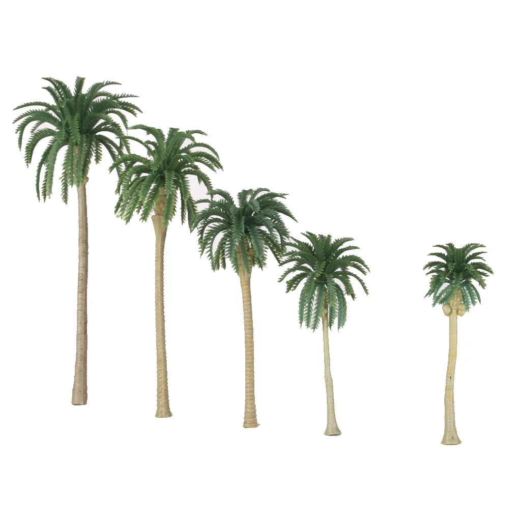 10 Plastic Model Trees Artificial Coconut Palm Trees Rainforest Scenery 1:65