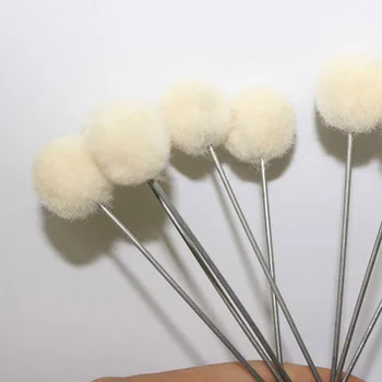 

Newly 20 Pcs DIY Leather Tool Accessories Wool Daubers Assisted Dyeing Wools Ball Brush Metal Handle CLA88