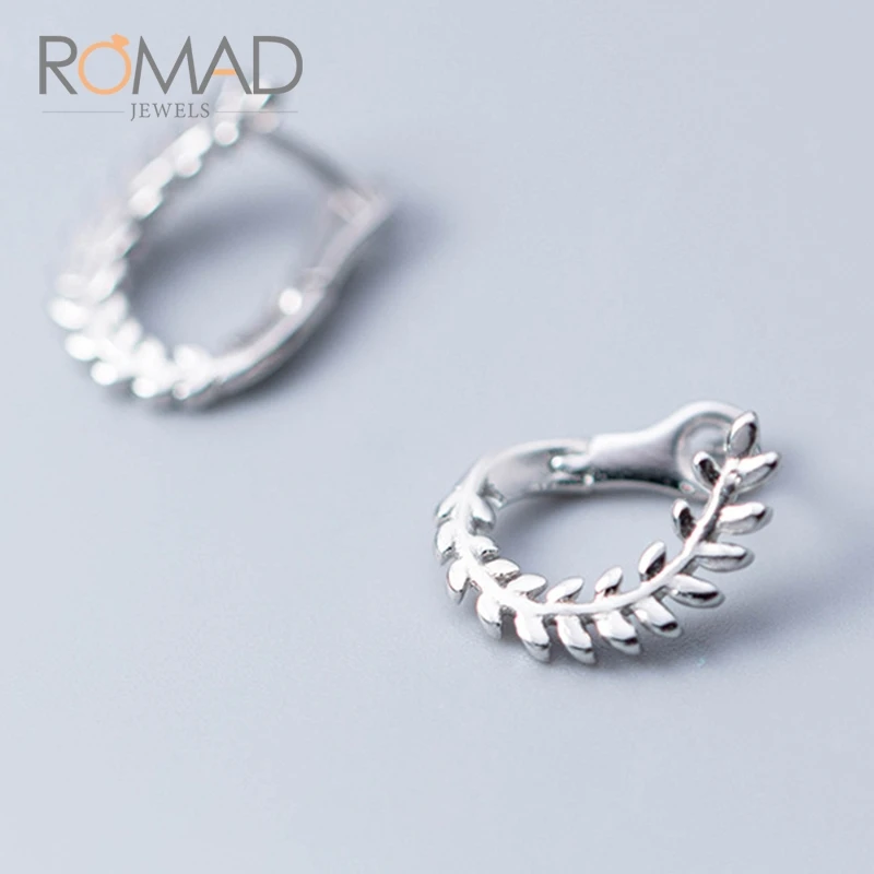 Romad, корейский стиль, модные художественные серьги-кольца Huggie, S925 Серебряные украшения, серьги для женщин и девушек, подарки