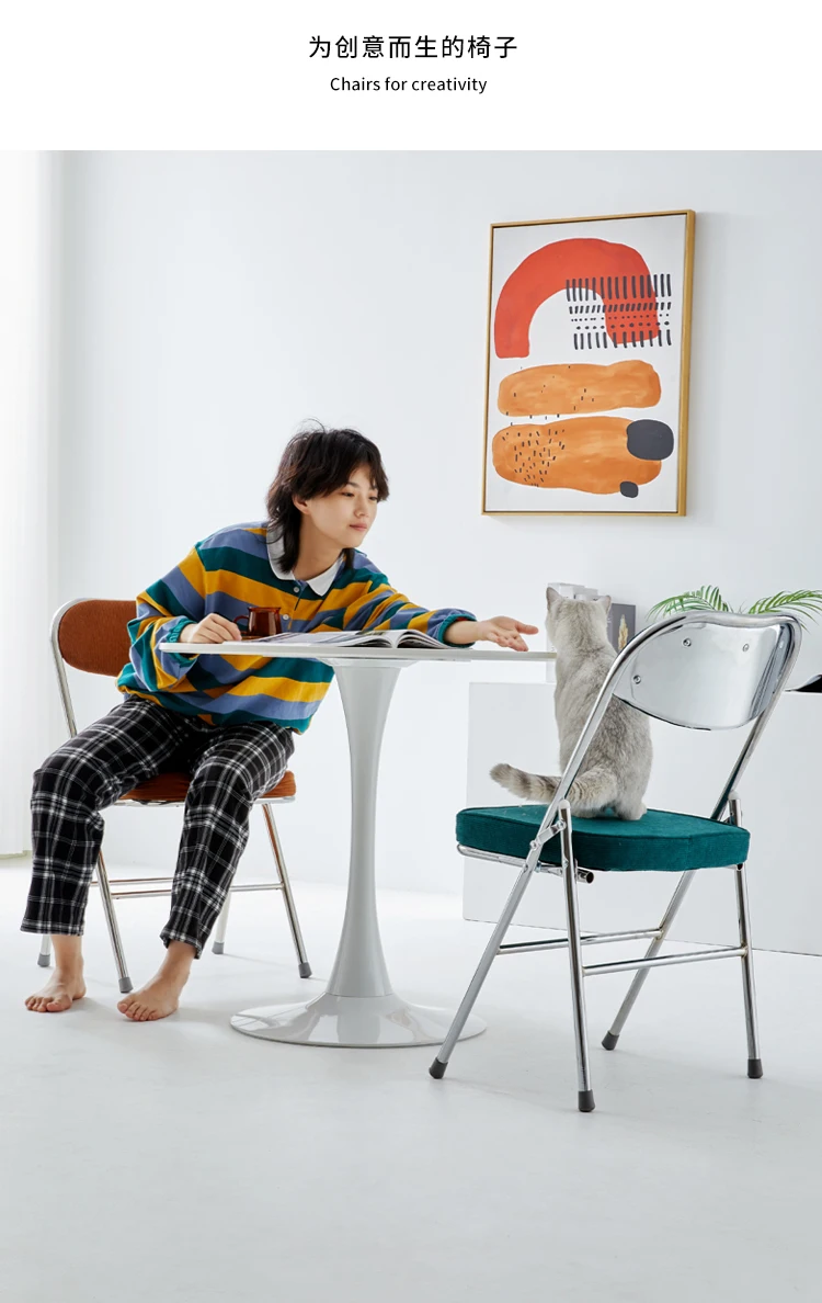 Description Picture 6 of itemLiving Room Folding Chairs Modern Waiting Design Office Velvet Chair Bedroom Restaurant Salon Hotel Fauteuils Home Furniture