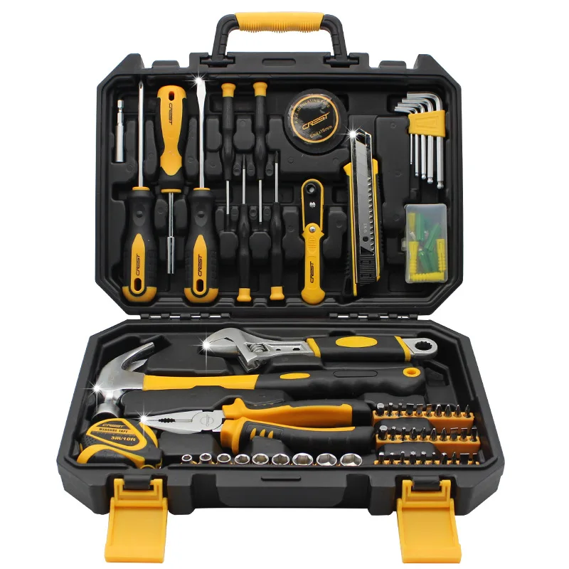 

100PC Set Car Repair Hand Tool Ratchet Wrench Sockets Pliers Manual Full Professional Repair Tool Kit Knife Household Tool Set