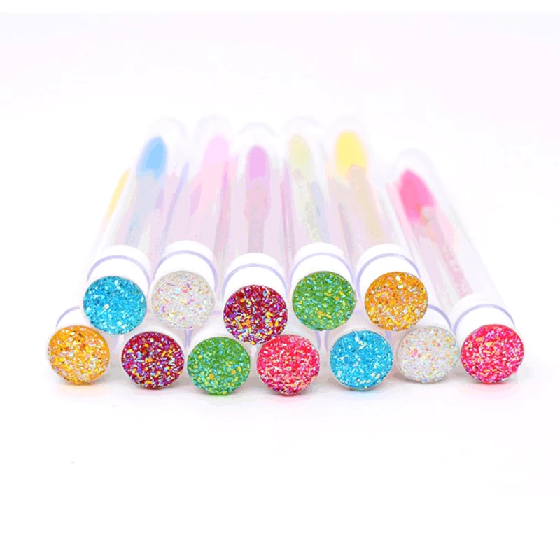 

Indivual Crystal Eyebrow Brush Separate With Tube Eyelash Brush Reusable Lash Makeup Brush For Eyelash Extension Makeup Tools