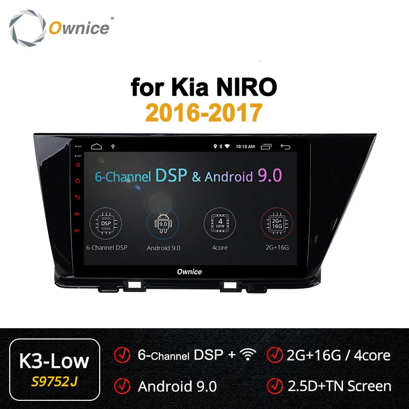 Ownice K1 K2 K3 Android 9,0 автомобильный dvd-радиоплеер для Kia Niro-Радио Стерео мультимедиа плеер gps навигация 4G LTE