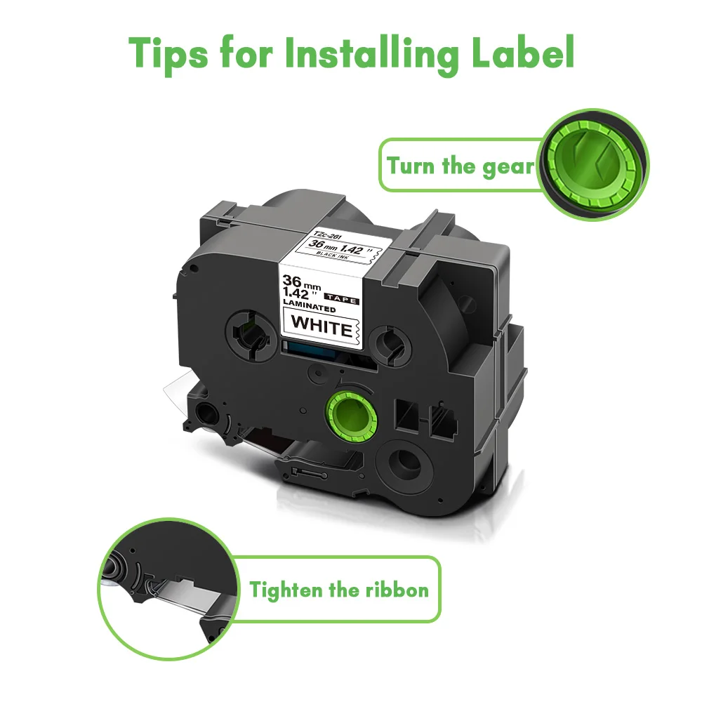 TZE-261V | TZeテープ（ピータッチ用ラミネートテープ） 36mm（黒字/白地） 5個入 | ＢＲＯＴＨＥＲ | MISUMI(ミスミ) 5 個 36mm ラベルテープ交換用部品番号 TZe 261 161 461 561 661 761 ラベルプリンターモデル PT-