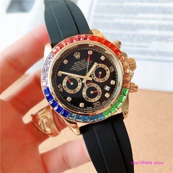 

rolex- Luxury Brand quartz women Watches Quartz Watch Stainless Steel Strap wristwatch classic business dress men watch 523