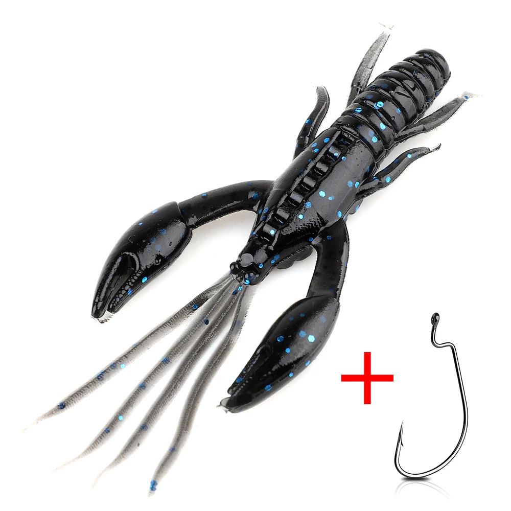 DONQL 20Pcslot Shrimp Soft Fishing Lure Silicone Artificial Jig Swimbait 50mm Bass Wobbler Fishing Tackle Silicone Bait Tool SKU_Color1(1)