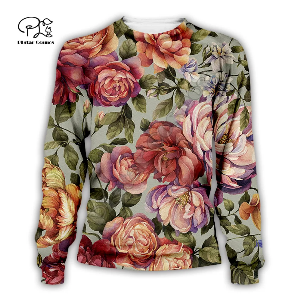PLstar Cosmos Blossom Flowers Rose Plant Retro Funny Tracksuit Harajuku 3DPrint Men/Women Streetwear Pullover Casual Hoodies A15