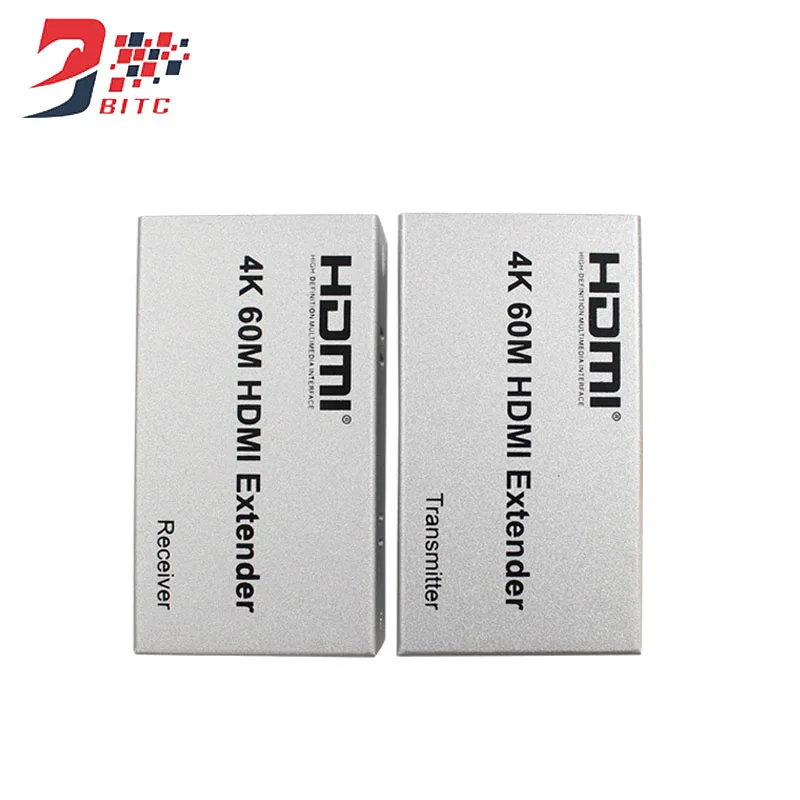 SZBITC HDMI удлинитель 60 м 4 к HDMI передатчик приемник по Cat 5e/6 RJ45 один кабель Ethernet конвертер