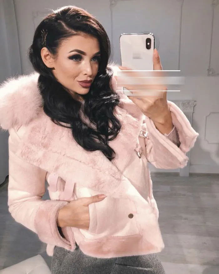 Women Leather Jackets Winter Suede Leather Jacket Women Short Lamb Wool Motorcycle Jacket Thick Lambs Fur Warm Coat