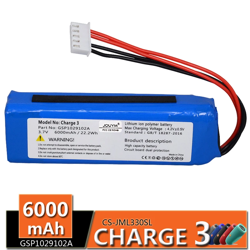 CS JML320SL 3.7V 6000Mah Batterij Bateria GSP1029102A Voor Jbl Lading 3  Speaker Batteria Akku Accu Te Jbl Lading 3 gbl Originele|Digital Batteries|  - AliExpress