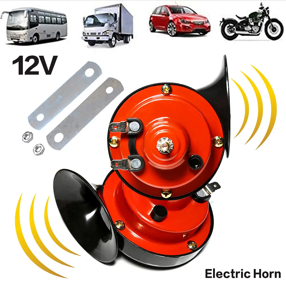 Pair Air Horn 12V Super Loud Sound Motorcycle Horn Red Air Speaker for Motorcycle  Car Boat Truck Red Horn Snail Horn AliExpress