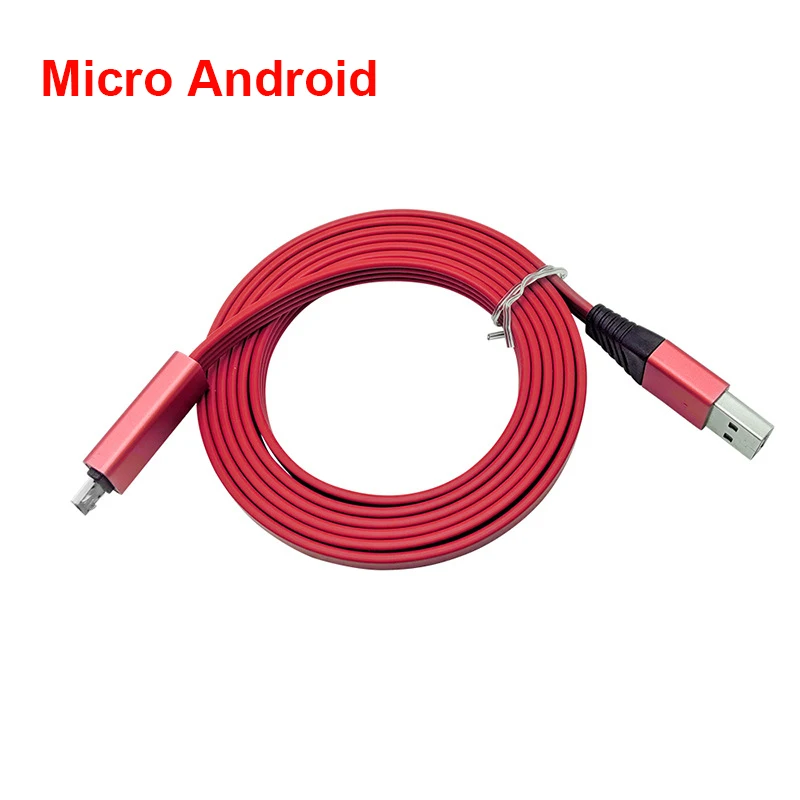 red Micro Android Восстановленный usb-кабель, Восстановленный кабель Micro USB, восстанавливаемый кабель USB type C, зарядное устройство для redmi note 7 mi9 huawei - Цвет: red Micro Android