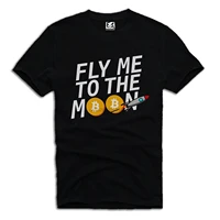 2018 T SHIRT FLY ME TO THE MOON BITCOIN ETHEREUM LITECOIN CRYPTO A475DTG Short Sleeve Plus Size discount hot new top free shippi
