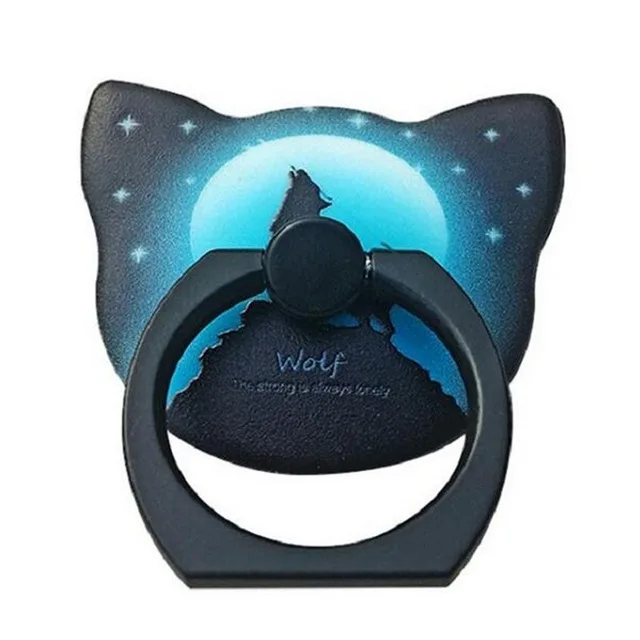 Wolf Светящееся кольцо держатель для iPhone 7 8 Plus 360 палец кольцо универсальная подставка для samsung S9 мультяшный светильник Ночной Телефон милый кронштейн - Цвет: Wolf