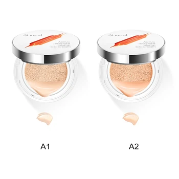 

Natural Nude Makeup Powder Air Cushion Face Concealer Moisturizing Brighten Skin BB Cream *