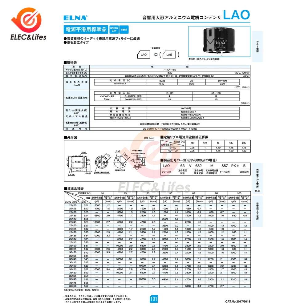 New Original ELNA 80V 10000μF Aluminum Electrolytic Capacitor LAO 10000μF80V 35*50mm Low ESR Capacitors for Audio Car Automoive