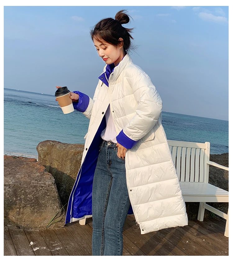 Fashion Cotton Clothing Female New Autumn Winter Parkas Coats Women Korean Loose Standing Collar Long Cotton Jacket XA253