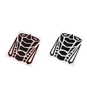 

Gas Tank Pad Traction Side Fuel Knee Grip Decal-- For Motorcross ATV Dirt Bike Universal - Silver/Red