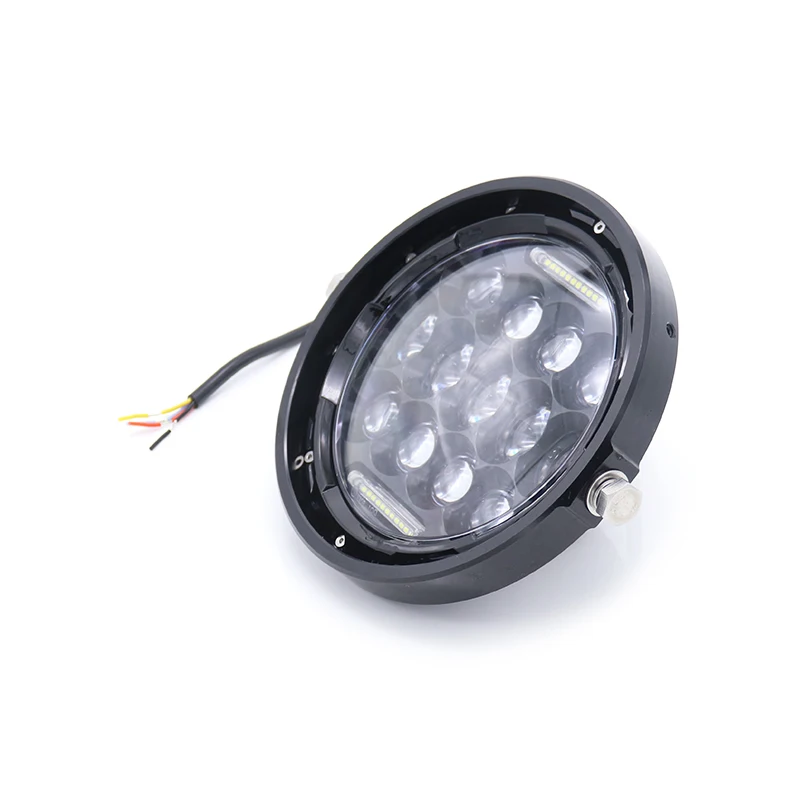 Мотоцикл " круглый светодиодный налобный фонарь с DRL Angel Eye Боковое крепление налобный фонарь для Harley Davidson Softail Deluxe Softail Fat Boy FLHX