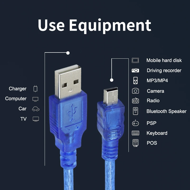Мини USB к 2 0 кабели 5pin кабель для зарядки данных Шнур адаптер папа мужчине usb