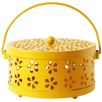 

Nordic Retro Metal Hollow Floral Mosquito Coil Holder Garden Burner Mosquito Repellent Box