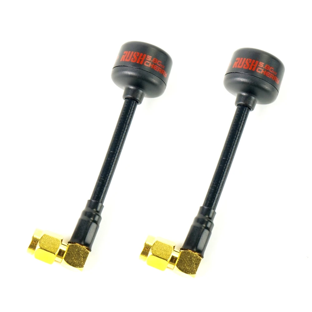 

2PCS Rush Cherry 1.2dBi 5.8Ghz RHCP LHCP SMA Right Angle FPV Racing Antenna for RC Drone FPV Racing
