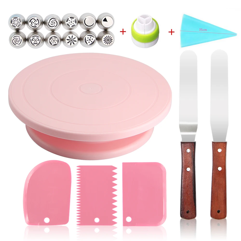 DIY Cake Turntable Rotating Plastic Anti-skid Decor Rotary Table Round Stand Kitchen Baking Tools |