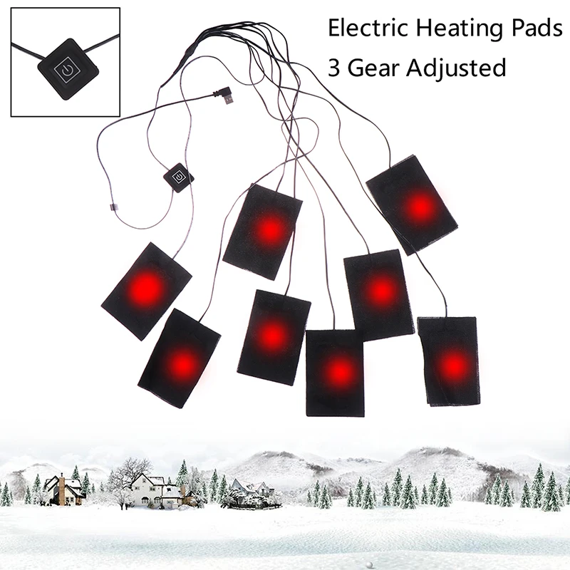 

Clothes Heating Pad With 5v USB Charging Electric Heating Blade With 3 Gears Adjustable Temperature Heater Pad Vest Jacket